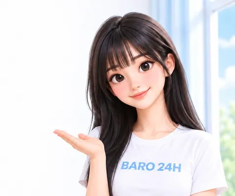 밝게 웃으며 상담을 안내하는 20대 여성 3D 인물